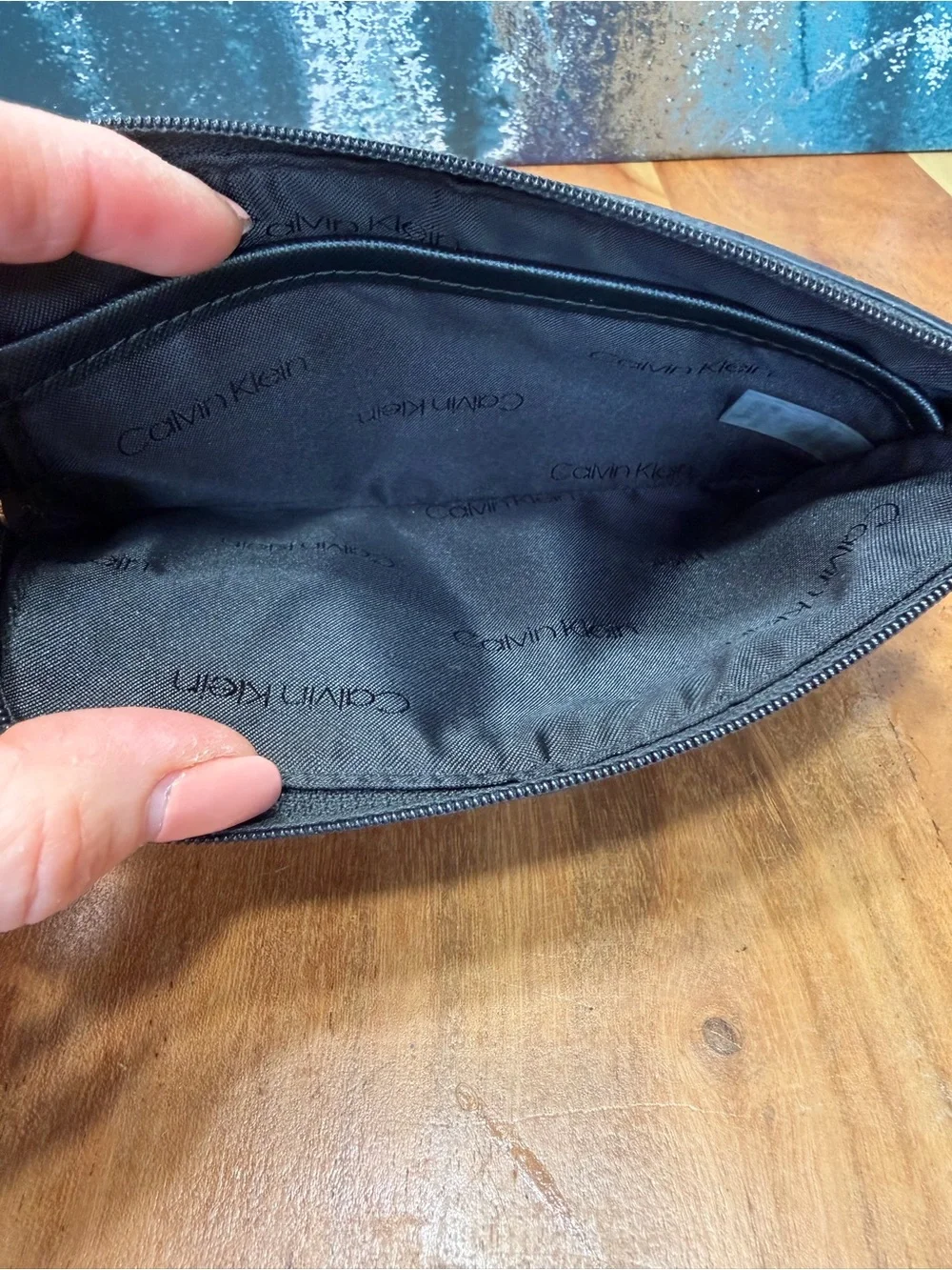 Calvin Klein 2010’s Minimalist Black Faux Leather Wristlet‎ (EUC)